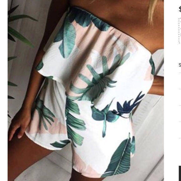 Pants - Leaves Printed Summer Playsuit Romper